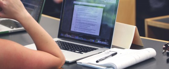 Image of student on laptop